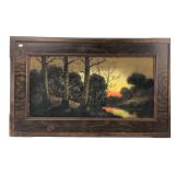 VTG Original Oil Pastel Landscape Artwork