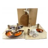 Mid-Century Calif. Orig. Ceramic Lazy Susan Set