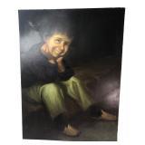 Unsigned Oil on Canvas Boy Portrait