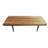 MCM Yugoslavian Slatted Wood Bench Table