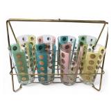 Rare MCM Fred Press Atomic Starburst Tumbler Set