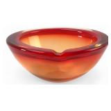 MCM Red & Orange Studio Art Glass Ashtray