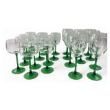 Luminarc French Green Stem Wine Glasses Set of 24
