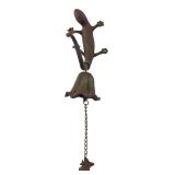 Cast Iron Lizard Hanging Bell Chime 14"