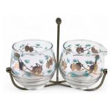 Libbey Pinecone Cream & Sugar Set w/ Caddy