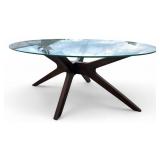 MCM Adrian Pearsall Style Glass Top Coffee Table