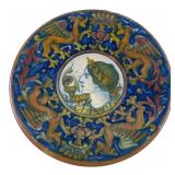 Italian Majolica Style Portrait Pin Dish