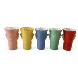 VTG Fire King Art Deco Style Vases Set of 5