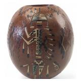 Nancy Chilly Signed Navajo Yeibichei Pot