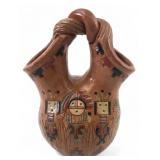 Irene & Ken White Navajo Yei Wedding Vase 6.5" H