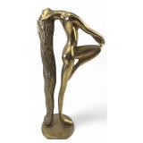 15H Brass Stylized Female Nude Sculpture