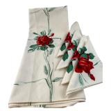 Wilendur American Beauty Tablecloth & 4 Napkins