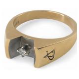 14K Yellow Gold Diamond Ring Size 8