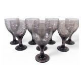 VTG Libbey Garden Vase Amethyst Water Goblets