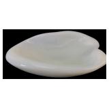 MCM Blenko White Milk Glass Freeform Amoeba Dish