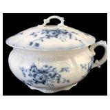 Antique W.H. Grindley Blue Floral Covered Tureen