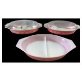 VTG Pyrex Pink Daisy Casserole Dishes