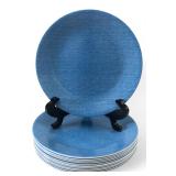 Rare VTG Corelle Blue Linen Lunch Plates (12)