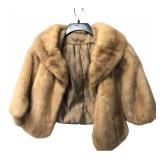 Blonde Mink Fur Cape Stole 19 in