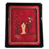Joan Sato Japanese Oshi-e Fabric Art 19x23"