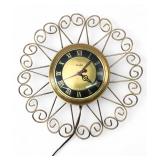 MCM United Sunburst Electric Wall Clock