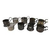 8 Polish Silverplate Tea Glass Holders