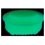VTG Fenton Satin Custard Glass Trinket Box