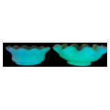 VTG Fenton Satin Custard Glass Bowls