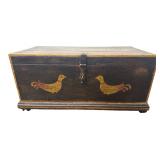 Folk Art Painted Wood Blanket Chest