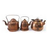 Epila & OPA Finnish Copper Kettles Lot of 3