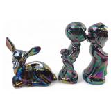 VTG Fenton Amethyst Carnival Glass Figurines