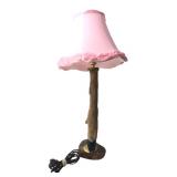 Taxidermy Deer Hoof Table Lamp, Pink Shade, 24" H