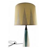 MCM Teal and White Ceramic Table Lamp with...