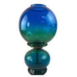MCM Risdon Blue & Green Flashed Kerosene Lamp