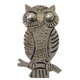 Taxco Sterling Silver Owl Brooch MB Mark