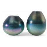 Carolyn Kinder Iridescent Arian Art Glass Vases