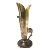 Occupied Japan Metal Tulip Vase 7 1/8" H