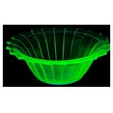 Jeannette Style Uranium Glass Pinwheel Bowl