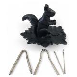 VTG Cast Iron Squirrel Nutcracker Set