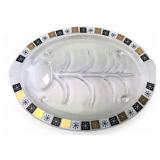 MCM Inland Glass Starburst Carving Platter