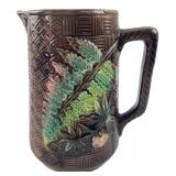 Victorian Majolica Fern & Bark Pitcher