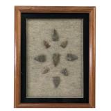Framed Arrowhead Collection Starburst Pattern