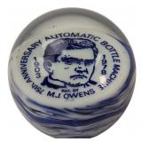 Owens-Illinois 75th Anniv Glass Paperweight