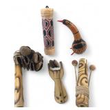 Handmade Wooden Percussion Instrument Lot of 5