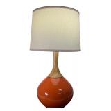 MCM-Style Wexler Koi Orange Glass w/Wood Lamp