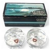 VTG NIB Orrefors Crystal Candle Holders 4155/11
