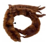Brown Mink Fur Full Pelt Stole Wrap 40"