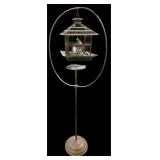 Hendryx Brass Pagoda Birdcage on Hoop Stand