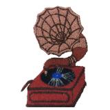 VTG Punch Needle Gramophone Applique Patch