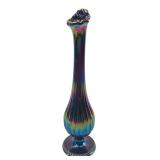 VTG Fenton Iridescent Carnival Glass Swung Vase